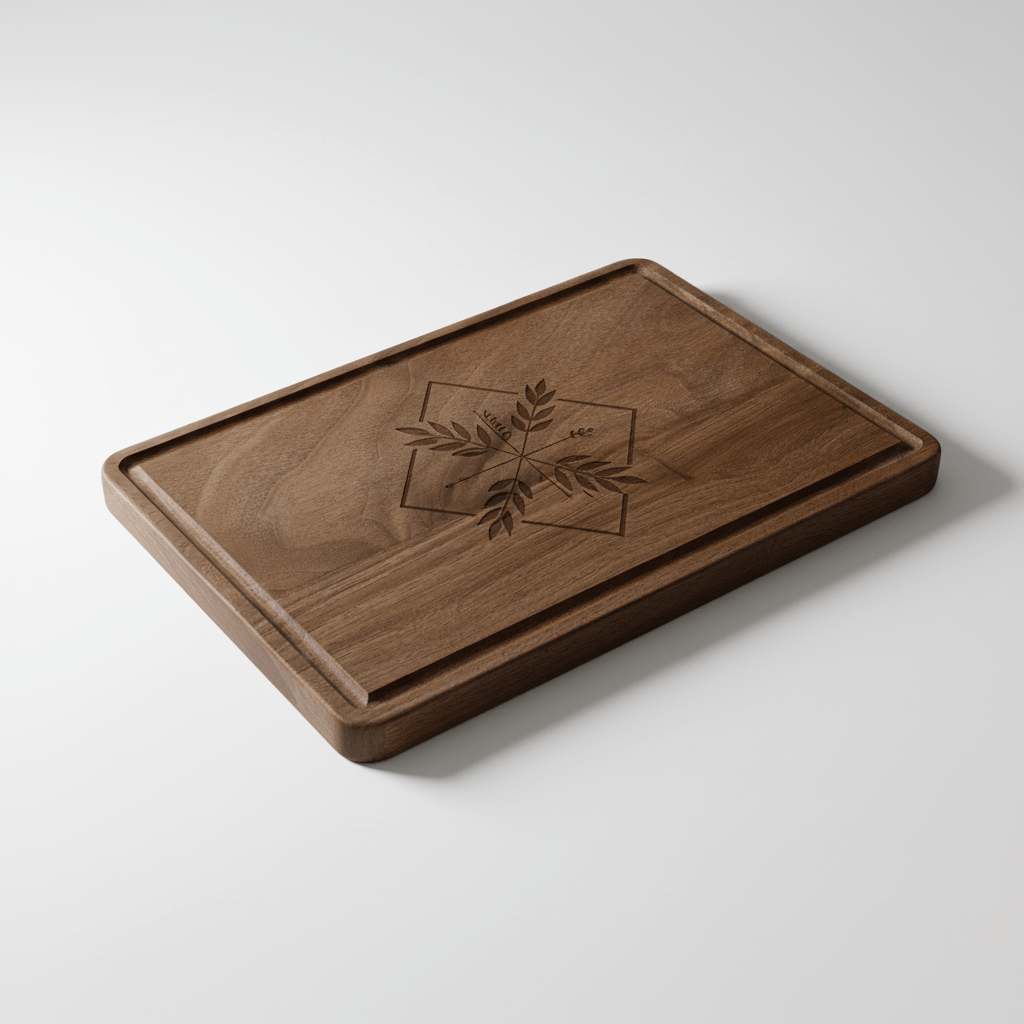 personalized walnut cutting board with Drip Ring